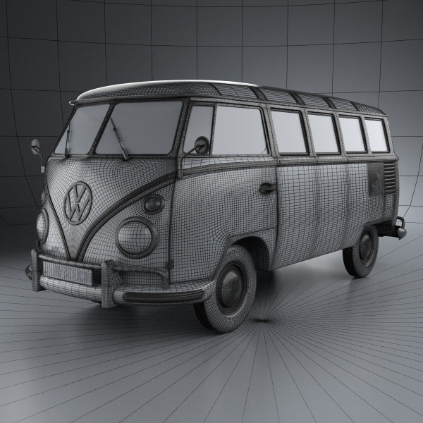 Volkswagen Transporter T1 1950 3D Model download 3ds max obj formats 