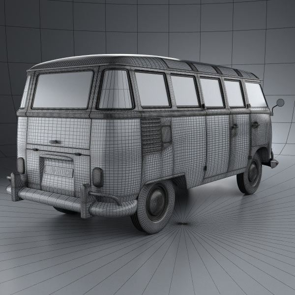 Volkswagen Transporter T1 1950 3D Model download 3ds max obj formats 